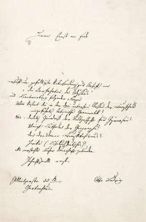 Ludwig, Otto – Brief an den Buchhändler Ernst am Ende. Um 1855