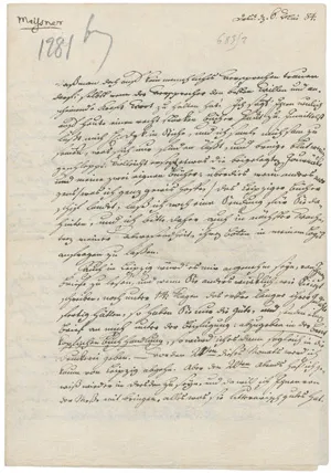 Майснер, Август Готлиб – Письмо из Дрездена писателю. 1784