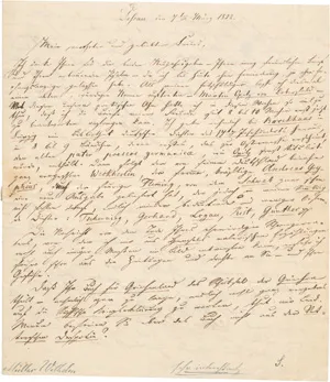 Müller, Wilhelm – Brief an den Dichter De la Motte-Fouqué. 1822