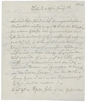 Tarnow, Fanny – Brief an den Buchhändler Enslin über ihr Reisebuch. 1818