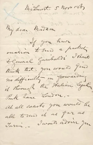 Cobden, Richard – Dopis Madame Schwabe. 1861