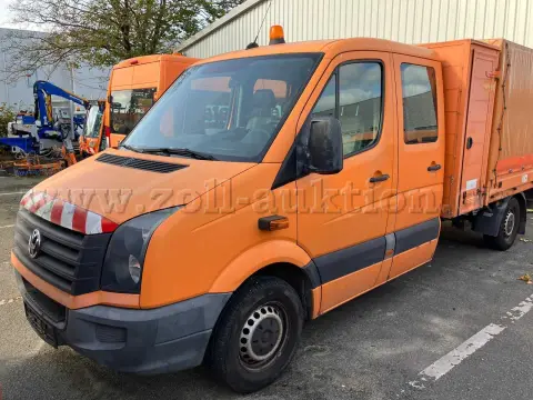 1 VW Crafter كابينة مزدوجة مع صندوق معدات وقلاب ثلاثي الجوانب ومظلة قماشية