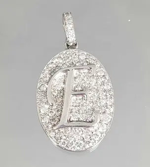 Colgante de letra con clip macizo de plata 925.
