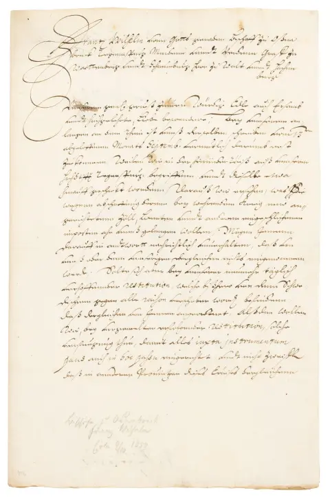 Franz Wilhelm von Wartenberg. Bischof von Osnabrück – "Frantz Wilhelm von Gottes Gnaden Bischoff zu Oßnabrück ... Bey dem fernen anlangen…