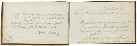 Liber amicorum – Album Amicorum C. F. Pestel. Anno 1783. 1784-1806. 78 Bl., davon 55 teils auf Vorder- und Rückseite beschrieben. Mit 1…