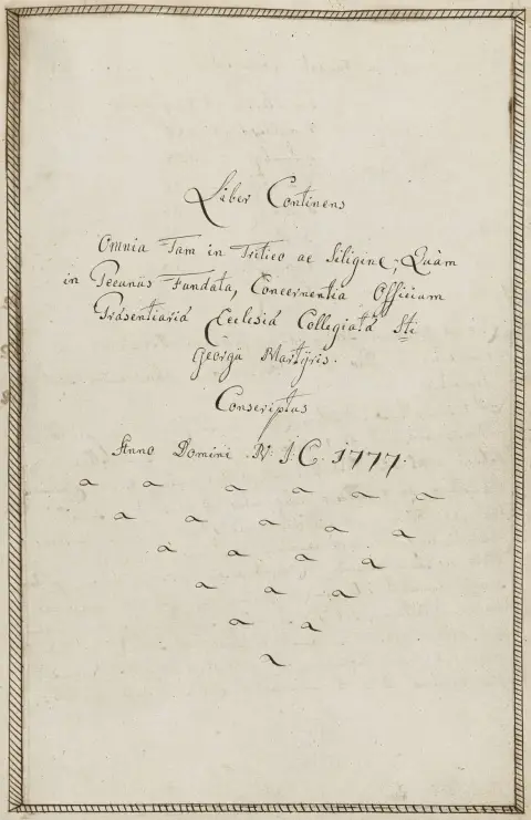 Liber Continens Omnia Tam in Tritico ac Siligine – , quam in Pecunis Fundata, Concernentia Officium Praesentariae Ecclesiae Collegiatae…