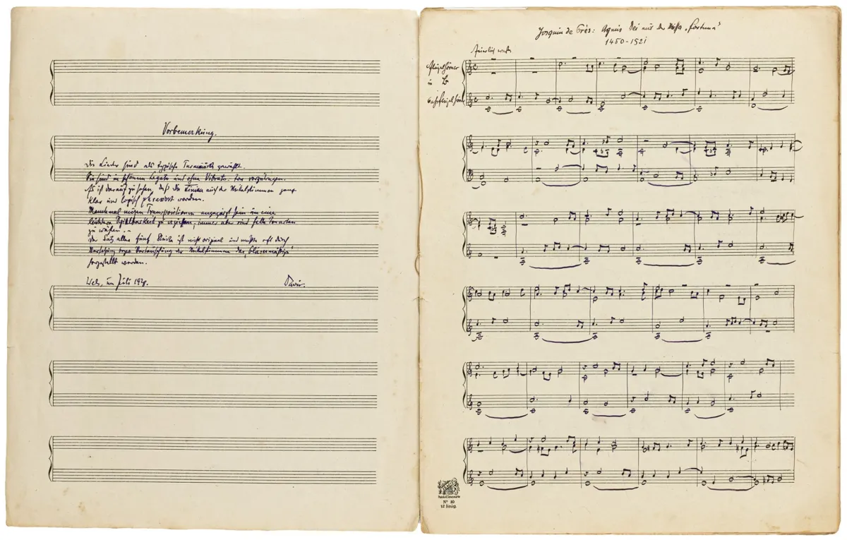 Musica – David, Hans Walter. Musiche da torre per due flicorni soprano e basso. Manoscritto musicale autografo con doppia…