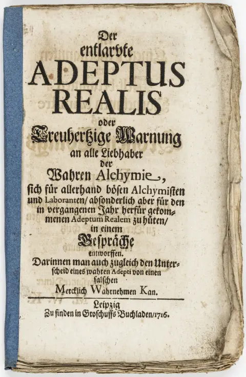Alchimia – Klettenberg, Johann Hektor. L'Adeptus Realis smascherato ovvero Avvertimento sincero a tutti gli amanti della vera alchimia...