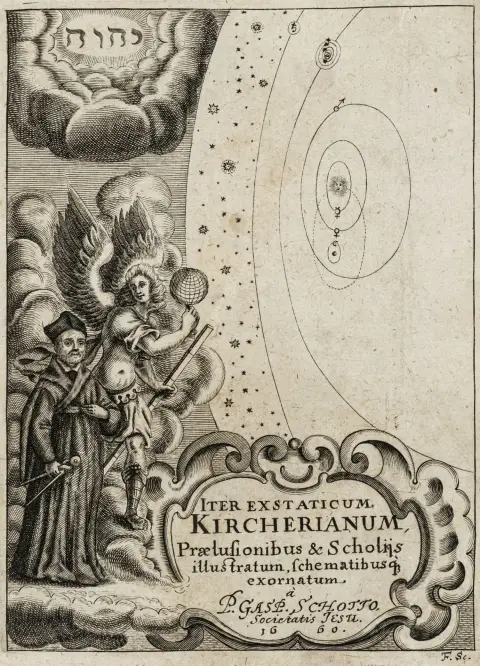 Astronomia – Kircher, Athanasius. Iter extaticum coeleste, quo mundi opificium, id est, coelestis expansi, siderumque; tam errantium, quam...