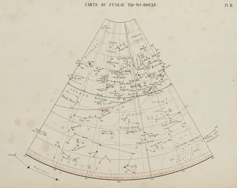 Astronomia – Schlegel, Gustave. Uranographie Chinoise. Atlante celeste. Cinese e greco. Secondo il Tien-Youen-Li-Li. Con 7 tavole litografiche...