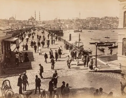 Туреччина – Abdullah Freres. Колекція з 18 наклеєних оригінальних фотографій з видами Стамбула та околиць. Вінтаж.