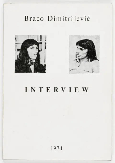 Avantgarde - Osteuropa – Dimitrijevic, Braco. Interview. Zagreb, Galerija stdentskog centra, 1974. 1 Bl., XVI Doppelseiten, 1 Bl. 20 x…