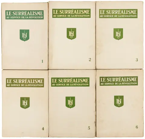 Breton, André (Hrsg.) – Le Surréalisme au Service de la Révolution. Hefte 1-6 (alles Erschienene). Mit zahlreichen Abbildungen. Paris,…
