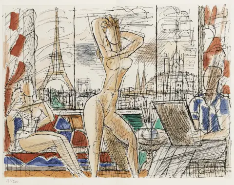 Gromaire, Marcel – Dornand, Guy. Eloge de Gromaire. Orné d'aquarelles et de dessins. Mit 7 (4 doppelblattgroßen) Original-Graphiken.…