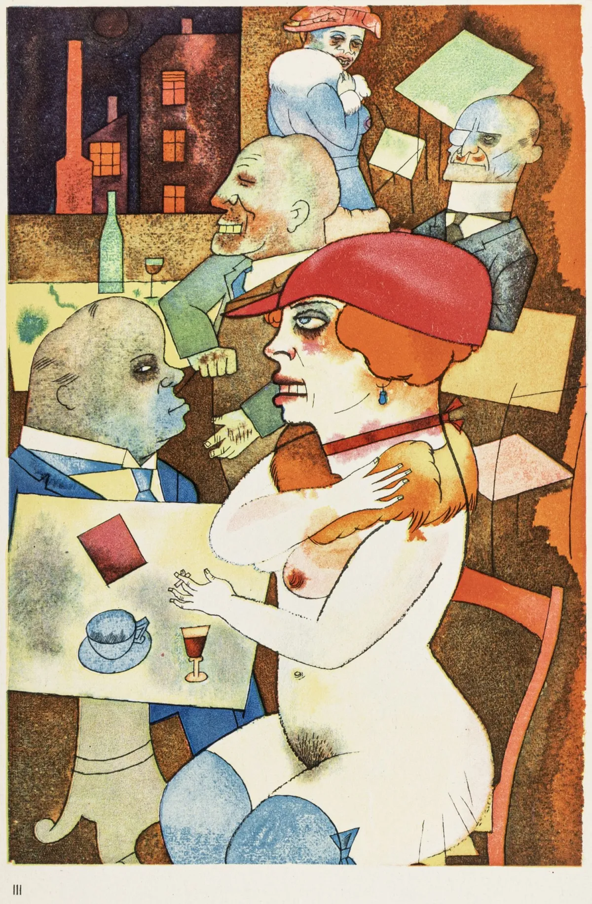 Grosz, George – Ecce Homo. Mapa s 14 (umjesto 16) kolor tabli. Berlin, Malik-Verlag, 1923. 2 lista, table. 36 x 27 cm. Ilustrirana…