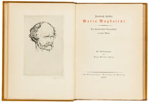 Hebbel, Friedrich – Maria Magdalene. Ein bürgerliches Trauerspiel in drei Akten. Mit Radierungen von Hugo Steiner-Prag. Mit radiertem…