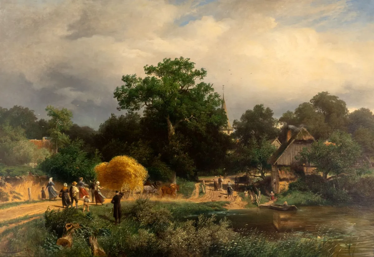 Deiters, Heinrich – Prije oluje. Ulje na platnu. Potpisano i s oznakom mjesta dolje lijevo "HDeiters Df." Dimenzije podokvira: 96 x 140 cm.