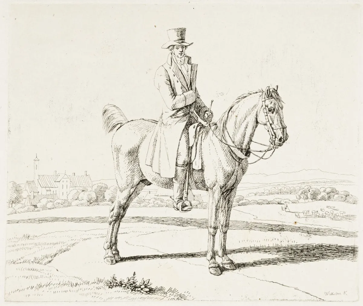 Kobell, Wilhelm von – Rytterne. 6 raderinger på bøttepapir (ét blad med vandmærket fra Johann Christoph de Rudolf Im Hof "I. C.…