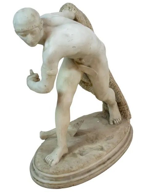 Noel, Edmé Antony Paul – Ohne Titel. (Gladiator). Marmorskulptur. In der Plinthe mit Ritzsignatur. Wohl Ende des 19. Jahrhunderts. Maße:…