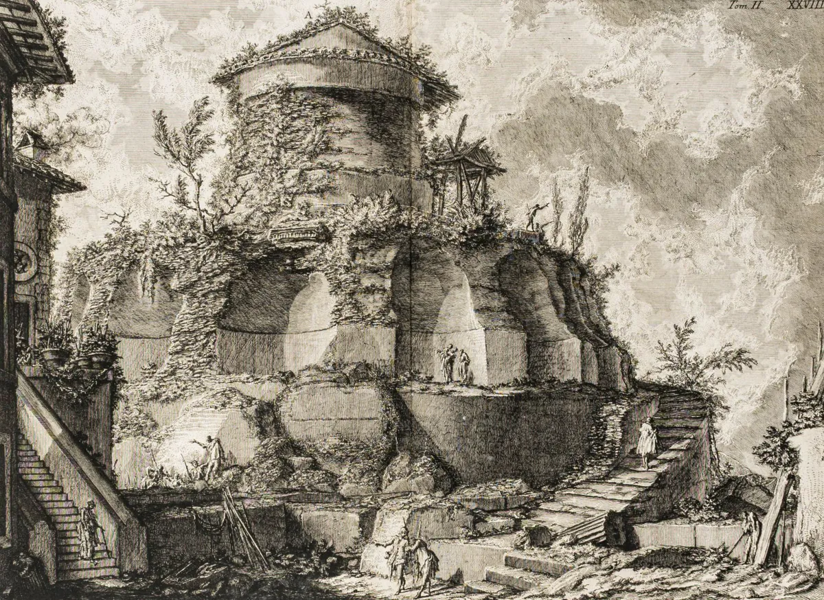 Piranesi, Giovanni Battista – Četiri bakropisa veličine dvostrukog lista iz "Le Antichitá Romane". Rim, 1756. Dimenzije lista: 51 x 72 cm. Dostupno: I.…