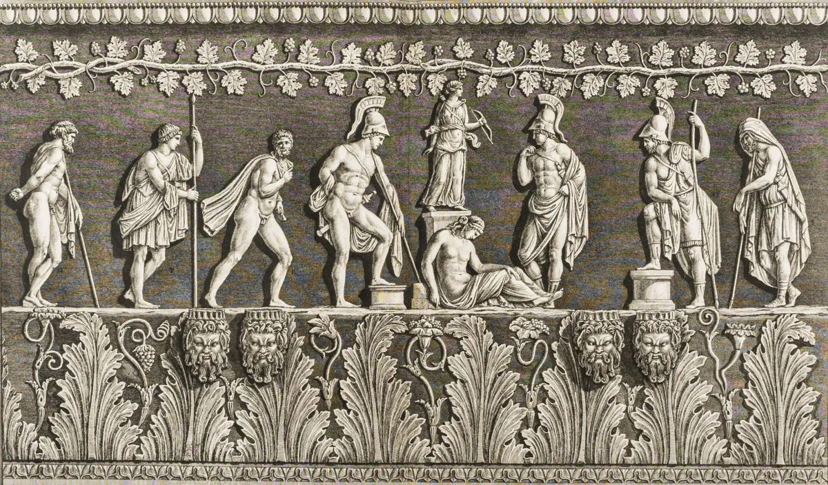 Piranesi, Giovanni Battista – Tri bakropisa veličine dvostrukog lista iz: "Vasi, candelabri, cippi, sarcofagi, tripodi, lvcerne ed ornamenti…