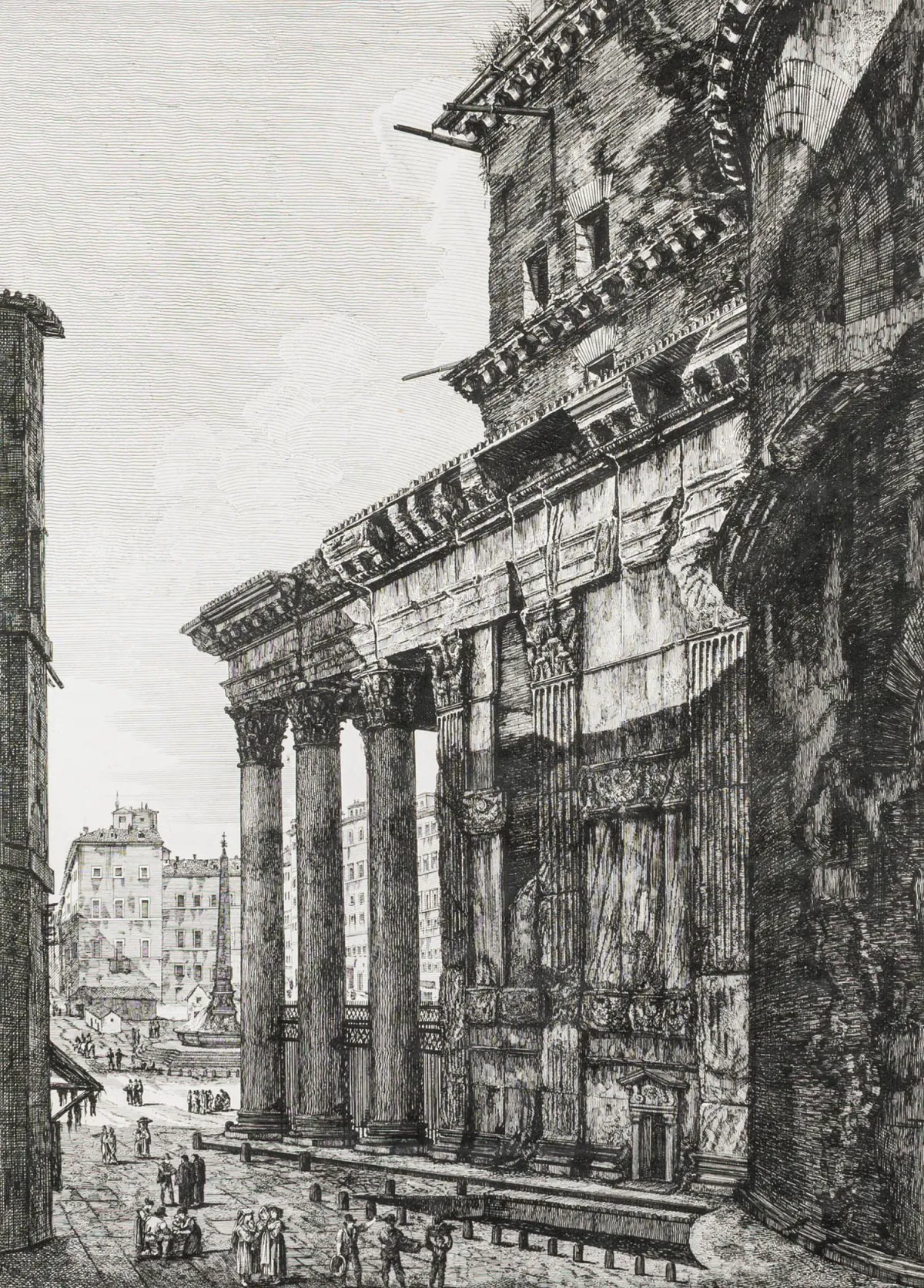 Rossini, Luigi – Zbirka od 4 bakroreza iz serije "Le Antichità Romane ossia Raccolta delle piu interessenti Vedute di Roma…"