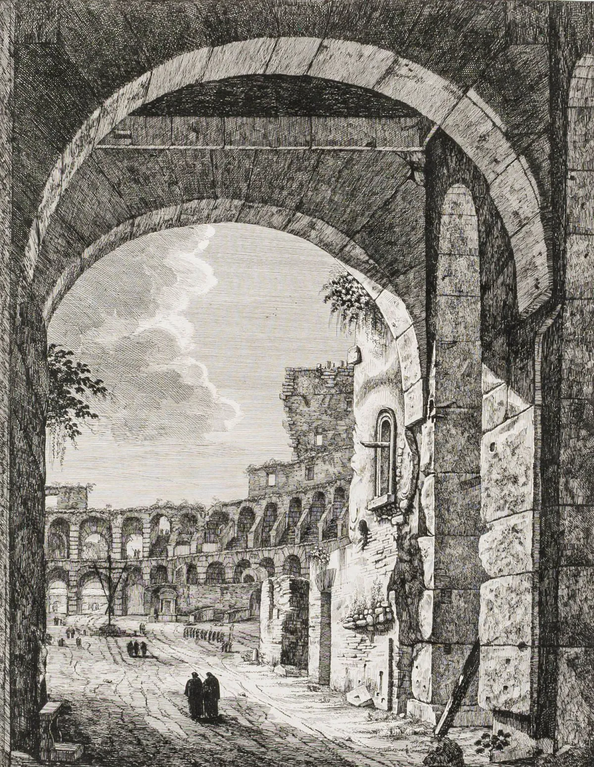 Rossini, Luigi – Zbirka od 4 bakroreza iz serije "Le Antichità Romane ossia Raccolta delle piu interessenti Vedute di Roma…"