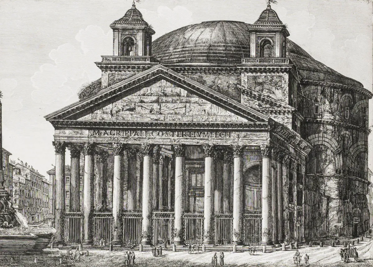 Rossini, Luigi – Zbirka od 4 bakroreza iz serije "Le Antichità Romane ossia Raccolta delle piu interessenti Vedute di Roma…"