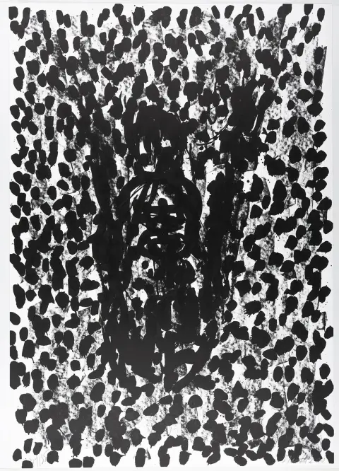 Baselitz, Georg – Ohne Titel. Blatt aus "Suite 45". Offsetlithographie auf Fabriano Bütten. Rechts unten signiert und datiert. Links unten…