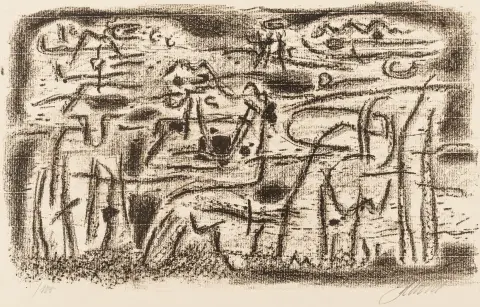 Baumeister, Willi – Sammlung von 3 Farblithographien auf Velin. Je signiert und nummeriert. 1947. Blattmaße: 34,3 x 43 cm bis 35,1 x 43…