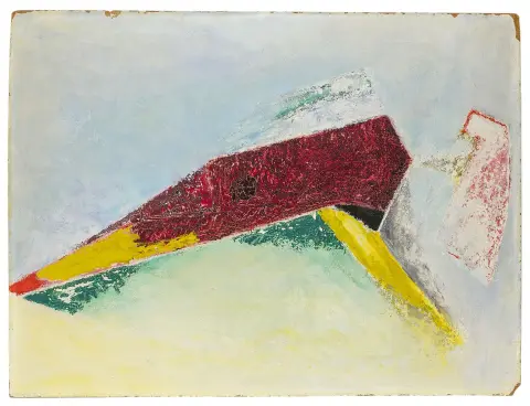 Buchholz, Erich – Heiteres Spiel. Öl auf Hartfaserplatte. Verso signiert, datiert und betitelt. 1957. Bildmaße: 49,7 x 65,5 cm. Ilk B170.…