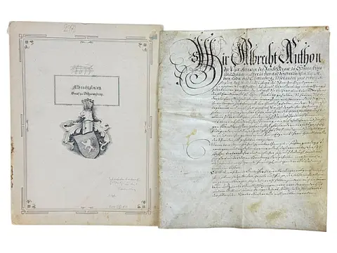 Pergamenturkunde Albrecht Anton Reichsgraf zu Schwarzburg-Rudolstadt für das Schneiderhandwerk, 1701