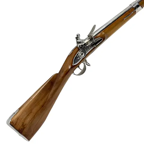 Französische Steinschlossmuskete „Charleville“ Modell 1766, Replik mit italienischem Beschuss