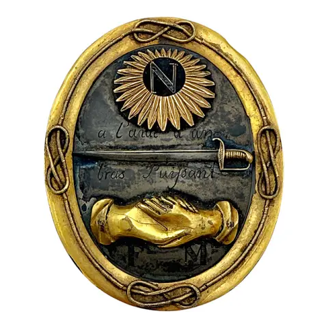Freimaurermedaillon der Warschauer Loge Les Frères Polonais Réunis, Strahlenstern „N“, datiert 1807