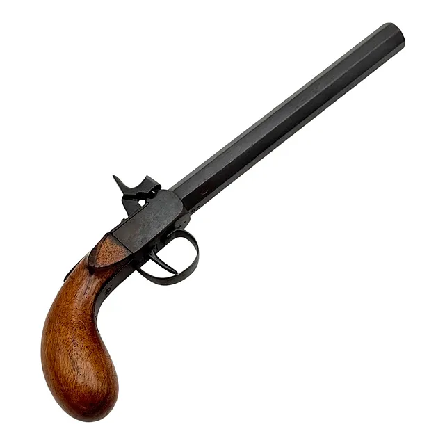 Terzerol cu percutor cu închizător tip cutie, așa-numitul pistol de vie, probabil Saint-Étienne, în jurul anului 1860
