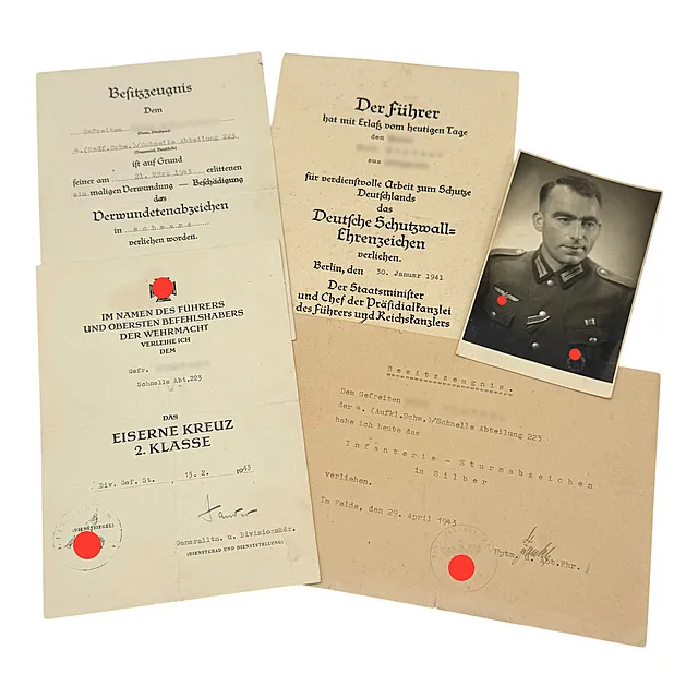 Legado documental del Destacamento Rápido 223, Insignia de Honor del Muro Defensivo y Cruz de Hierro