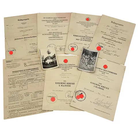 Urkundennachlass Grenadier-Regiment 82 und 1144, Eisernes Kreuz 1. Klasse, 1942/45