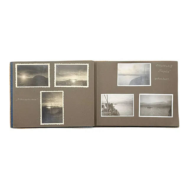 Kriegsmarine, álbum de fotos con 53 fotos, acorazado Tirpitz volcado, libros de trabajo, Segunda Guerra Mundial