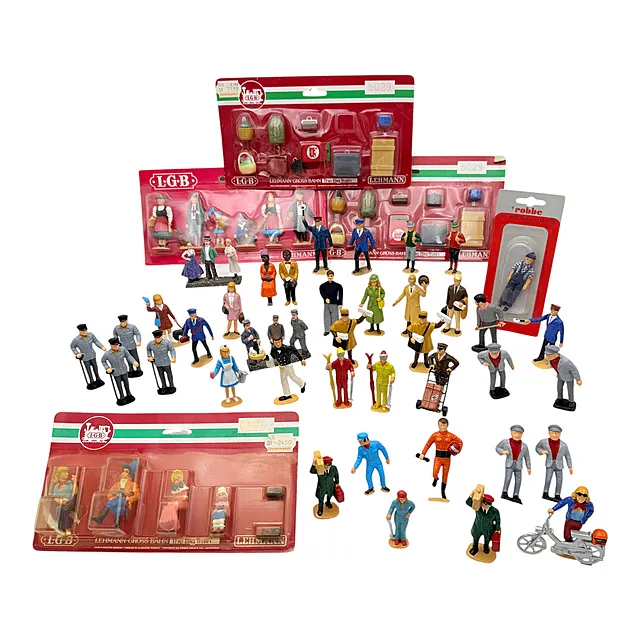Lote de figuras y accesorios de viaje para LGB Lehmann-Groß-Bahn, escala G, en parte en blísteres LGB/robbe