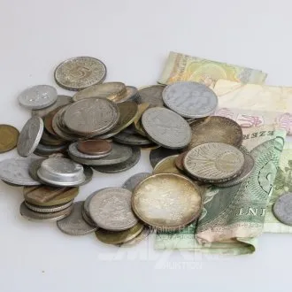 Lot de pièces et billets RFA et étranger européen