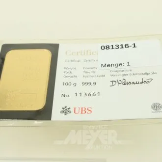 Goldbarren UBS