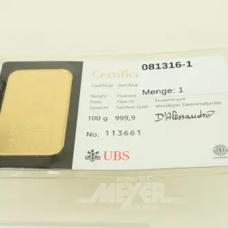 Goldbarren UBS