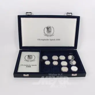 Sammlung Silbermünzen zu den Olympischen Spielen 1988