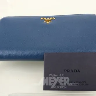 Brieftasche 1ML506 Saffiano-Leder Zip-around , blau