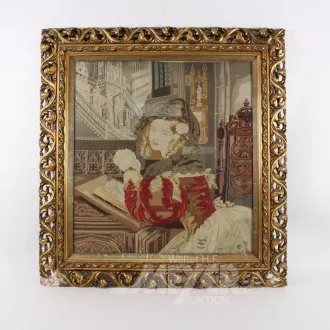 Painting "Elegant Lady before Historical Background"