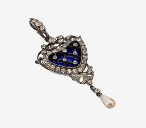 Pendentif, probablement vers 1900, argent 925, modèle pour bijou véritable, dit