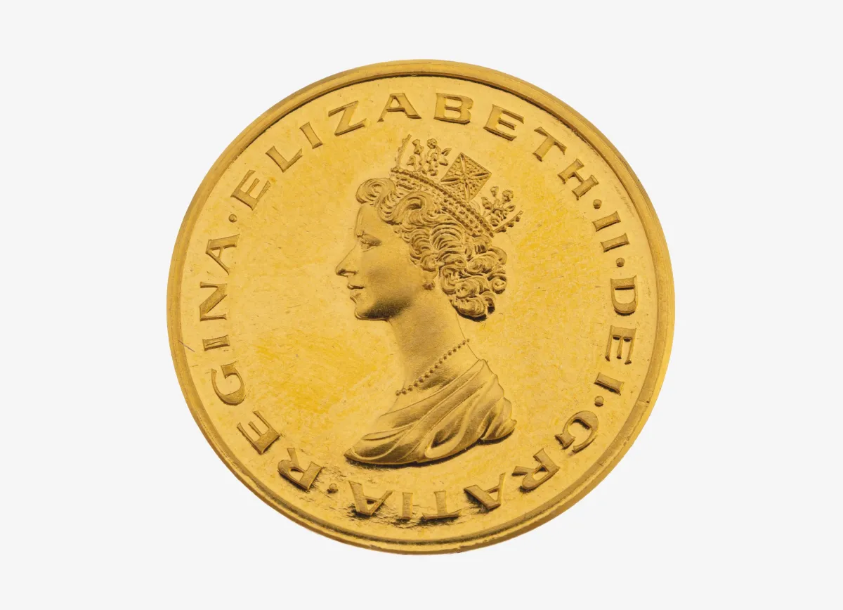 Medal, The Imperial State Crown, 999/000 gold, Regina Elizabeth II., approx. 3.1 g