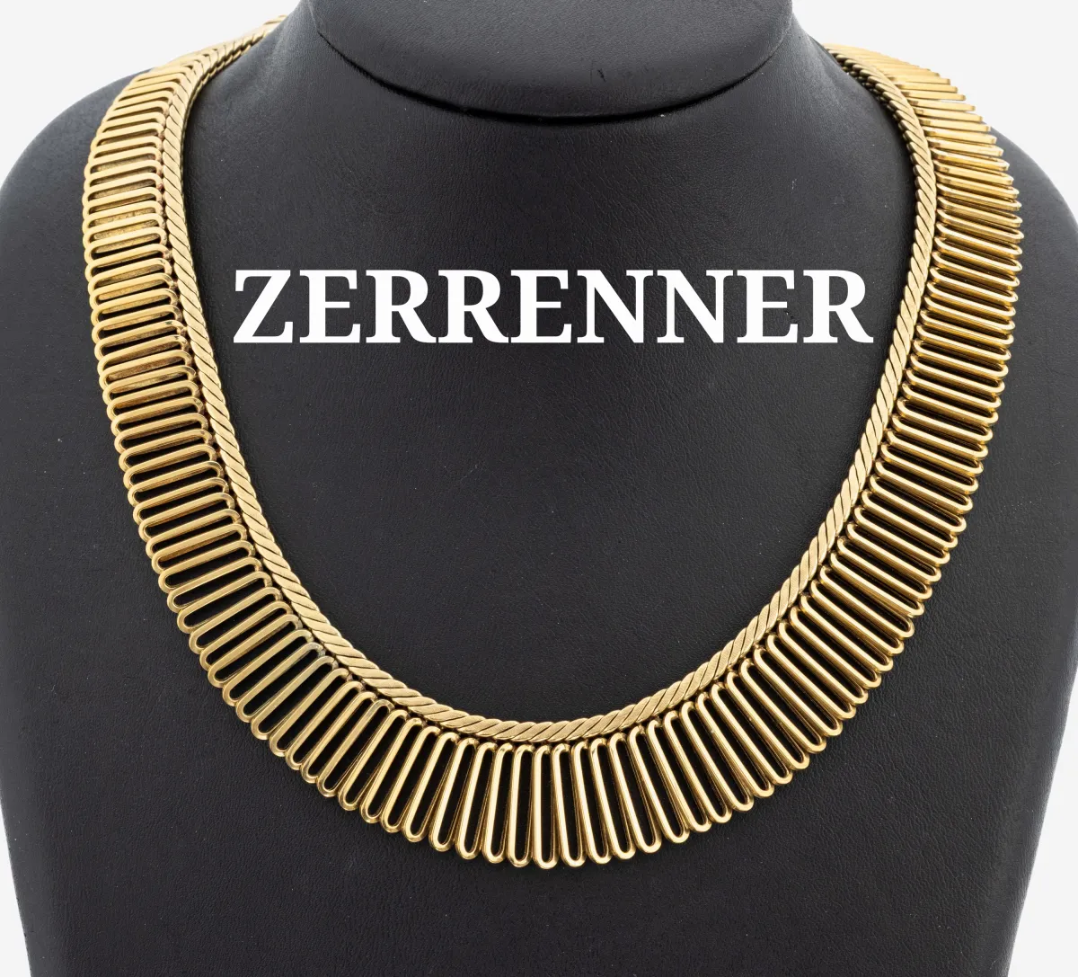 14 kt gouden collier, geelgoud 585/000, ovale schakels licht verloop, l. ca. 42 cm