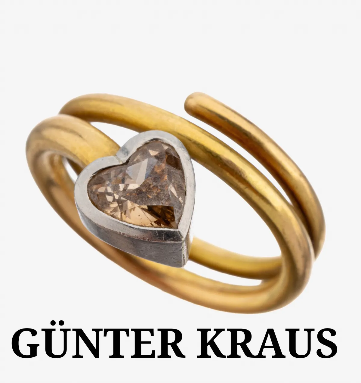 Ausgefallener 18 kt Gold und Platin Diamant- Ring, GG 750/000 und Pt 950/000, in Platin
