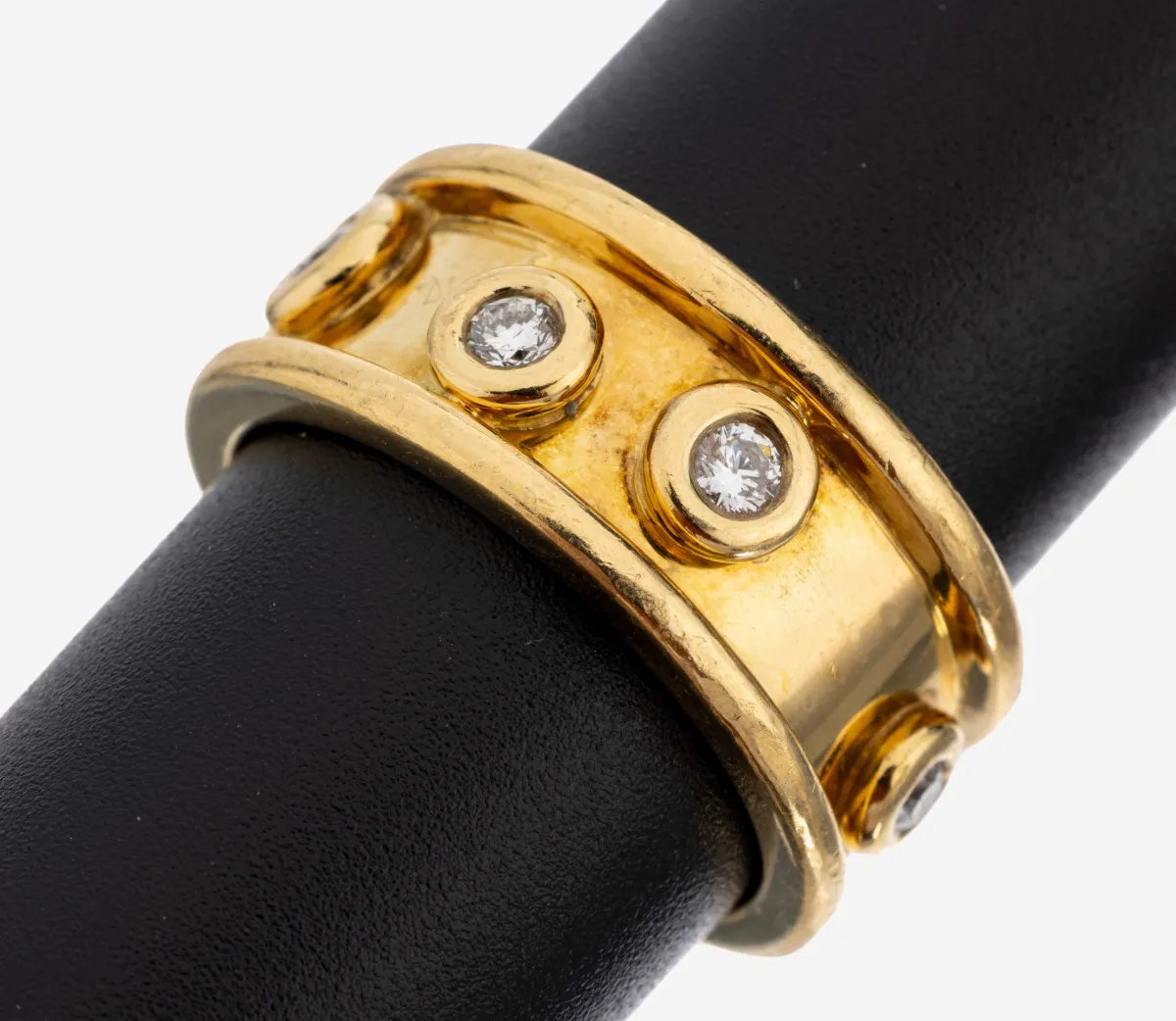 18 kt gold diamond ring, 750/000, high-quality workmanship, 8 individual